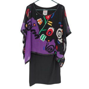 Very Vollbracht Size Large Dress Artsy Art To Wear Short Sleeve